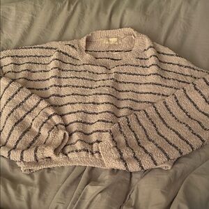 Altar'd State Cream and Black Striped Sweater